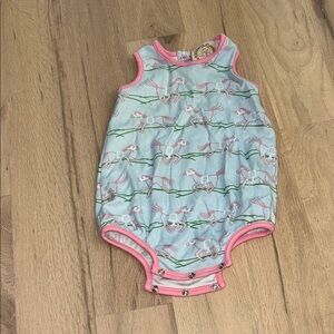 The Beaufort Bonnet Company Pastel Romper with Horse Design